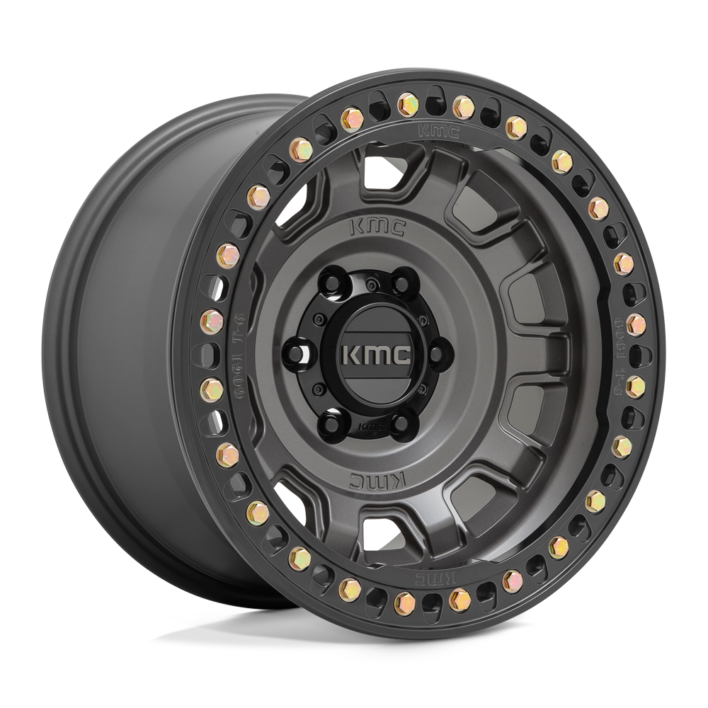 4 Llantas KMC KM236 Tank Beadlock Anthracite 17x9" 5x127