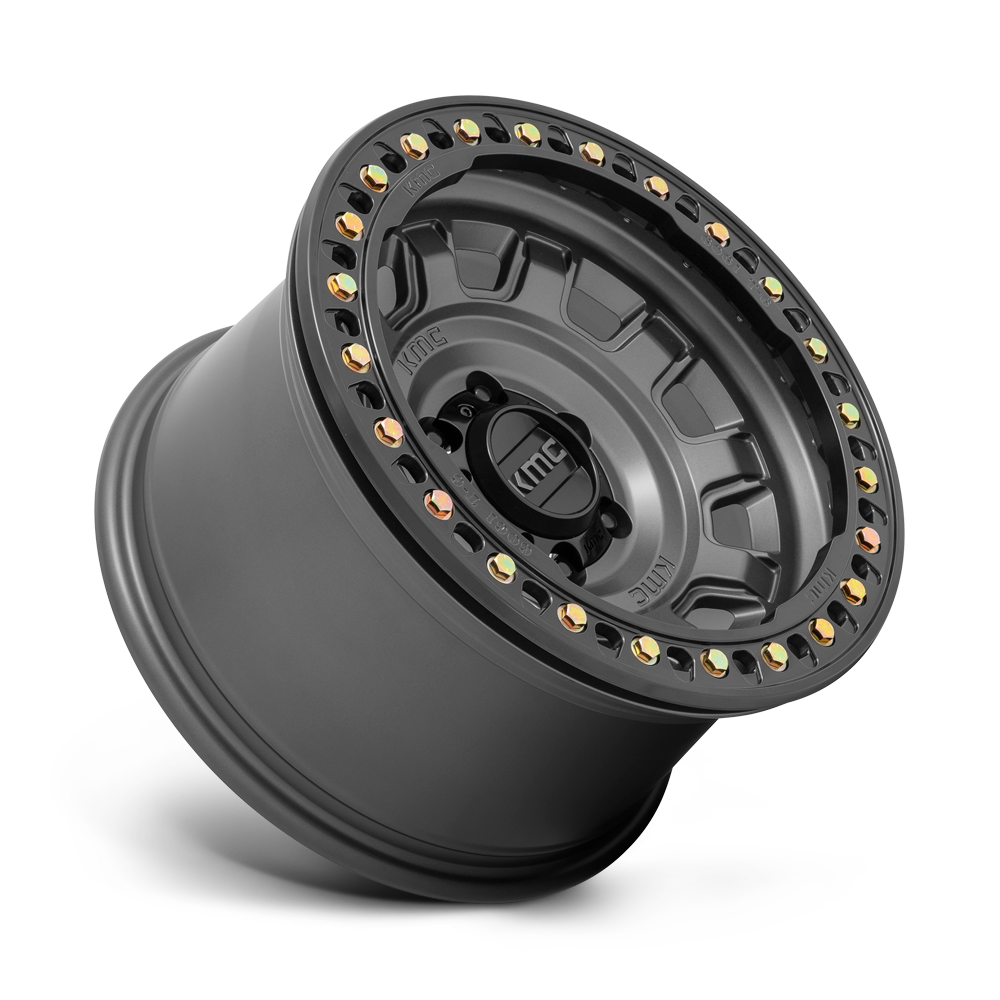 4 Llantas KMC KM236 Tank Beadlock Anthracite 17x9" 5x127