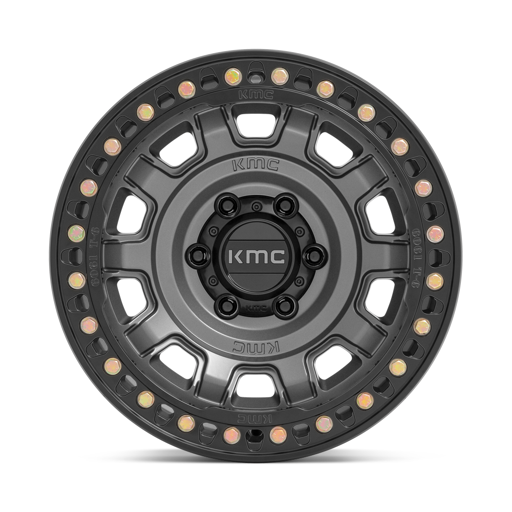 4 Llantas KMC KM236 Tank Beadlock Anthracite 17x9" 5x127