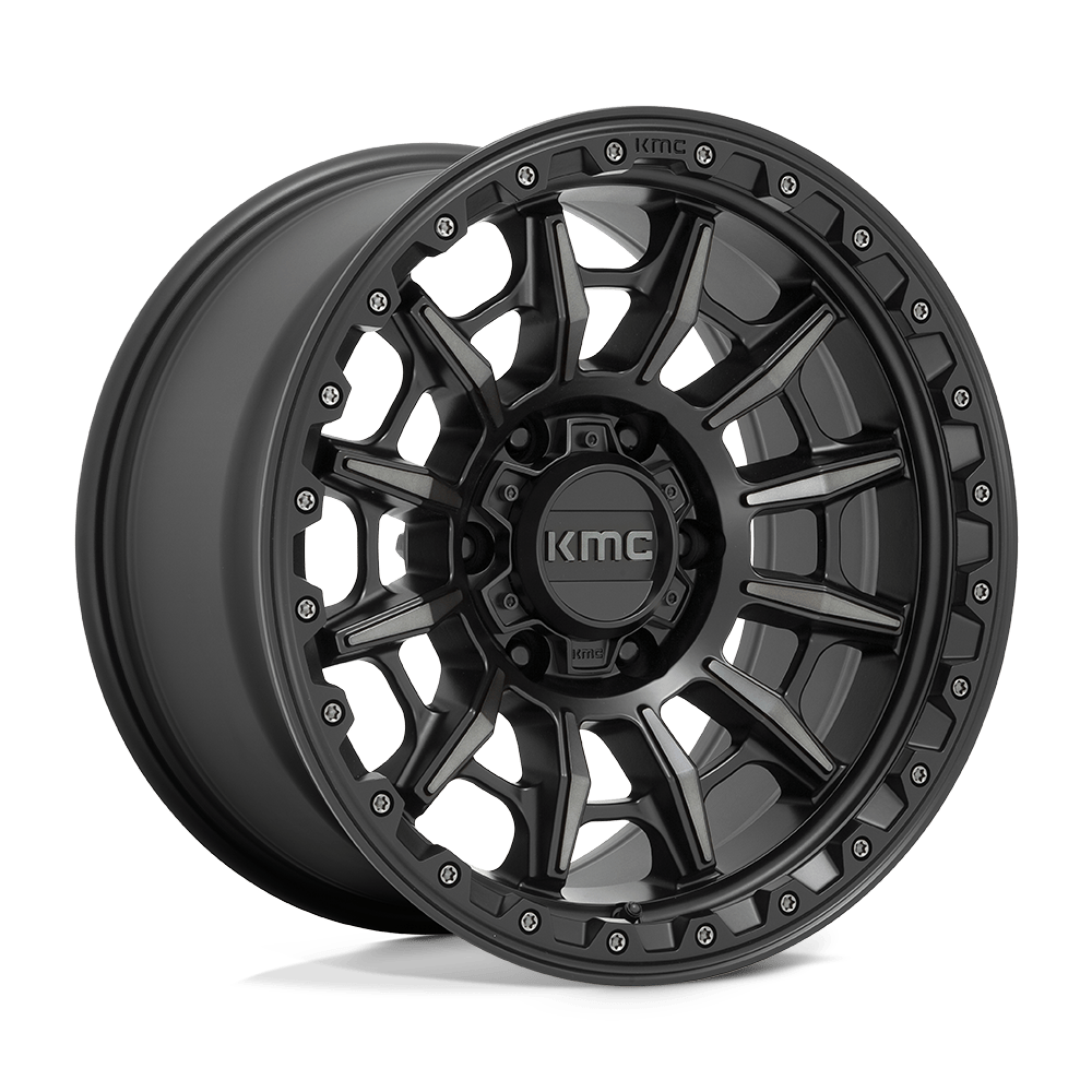 4 Llantas KMC KM547 Carnage Satin Black w/ Gray Tint 17x9" 6x139,7