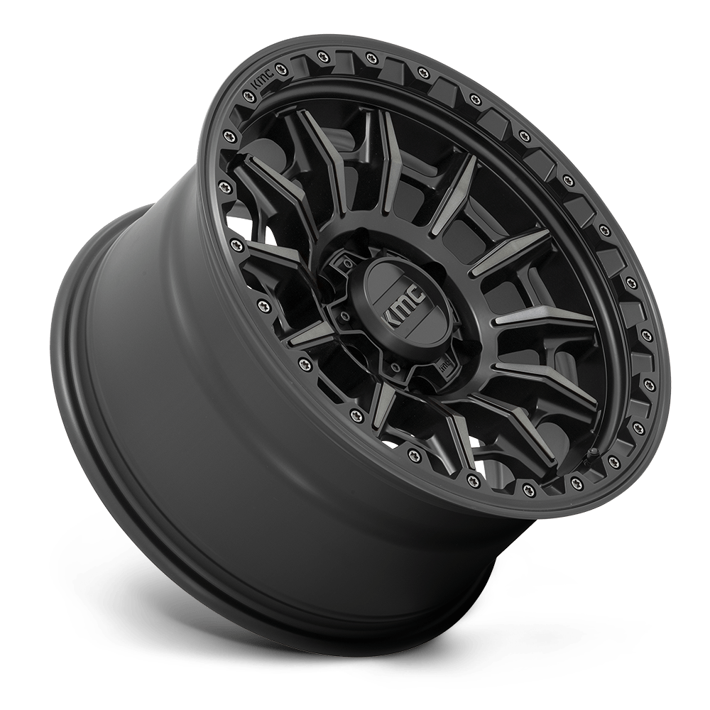 4 Llantas KMC KM547 Carnage Satin Black w/ Gray Tint 17x9" 6x139,7