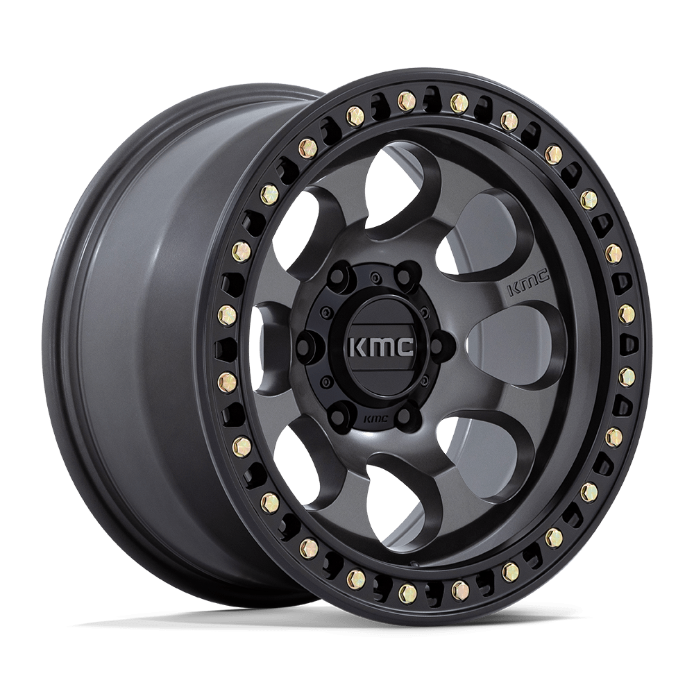 4 Llantas KMC KM550 Riot Anthracite w/ Satin Black Lip 17x9" 6x139,7
