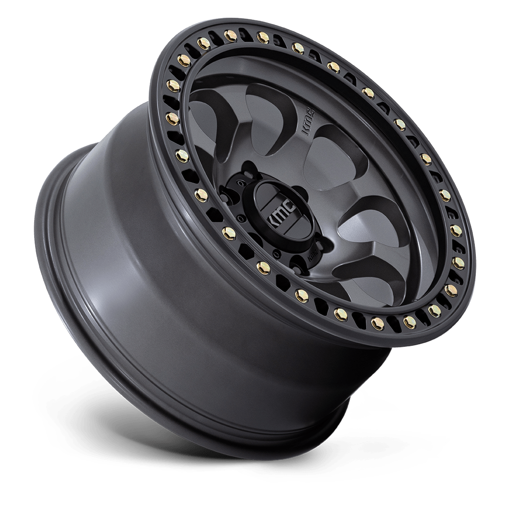 4 Llantas KMC KM550 Riot Anthracite w/ Satin Black Lip 17x9" 6x139,7