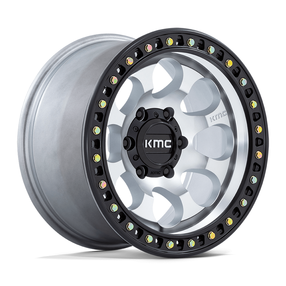 4 Llantas KMC KM550 Riot Machined w/ Satin Black Lip 17x8,5" 6x139,7