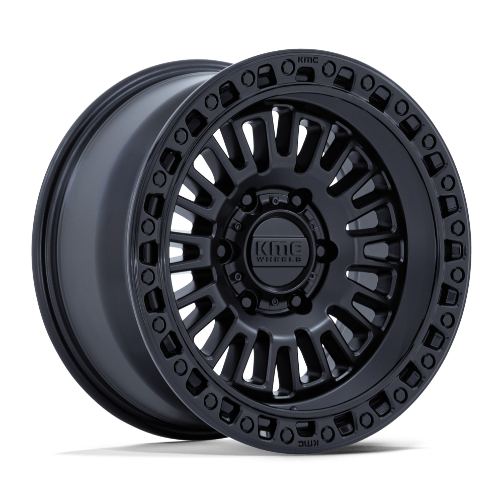 4 Llantas KMC KM554 Aztec Matte Black w/ Gloss Black Lip 17x8,5" 6x139,7