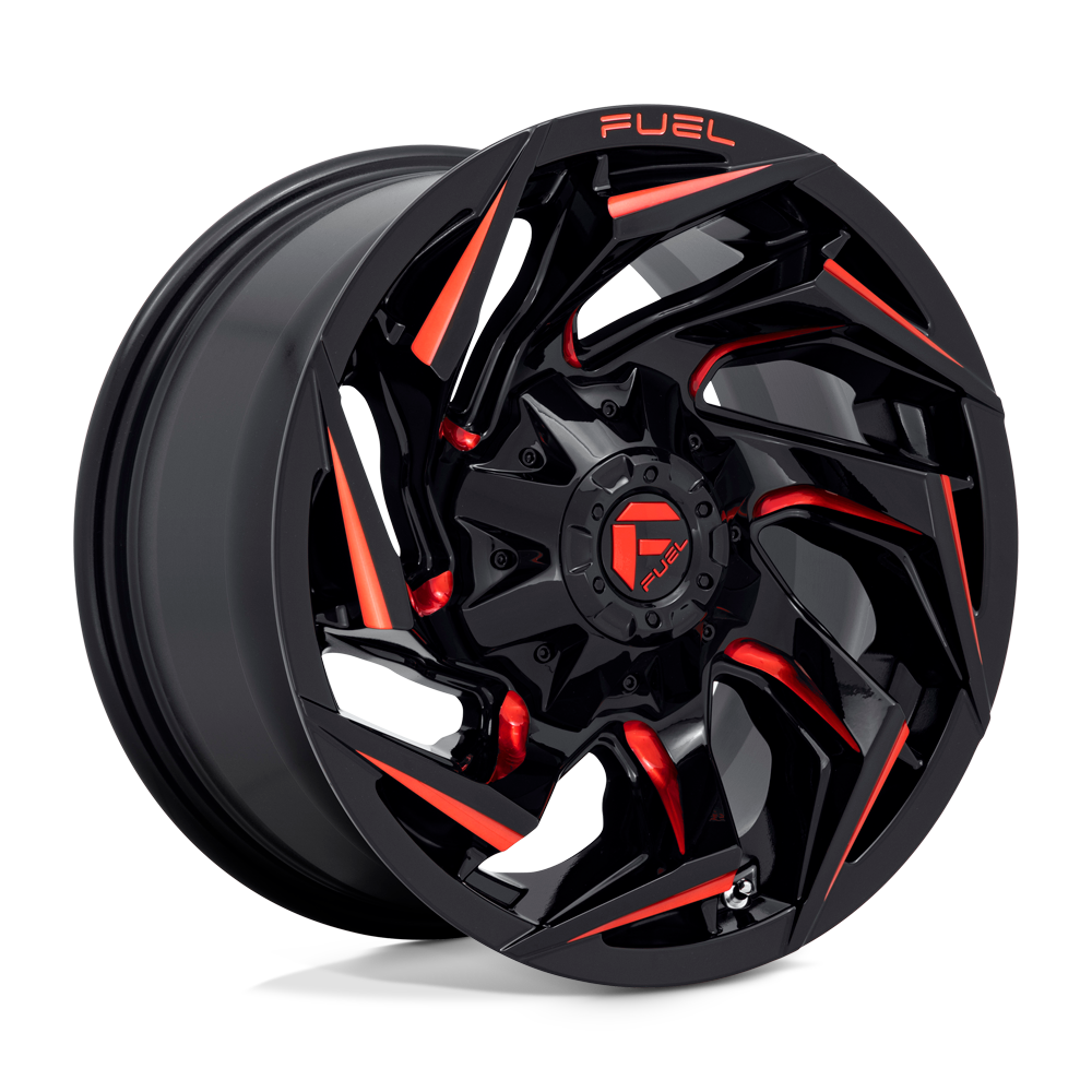 4 Llantas Fuel Reaction D755 Black & Red 17x9" 6x139,7