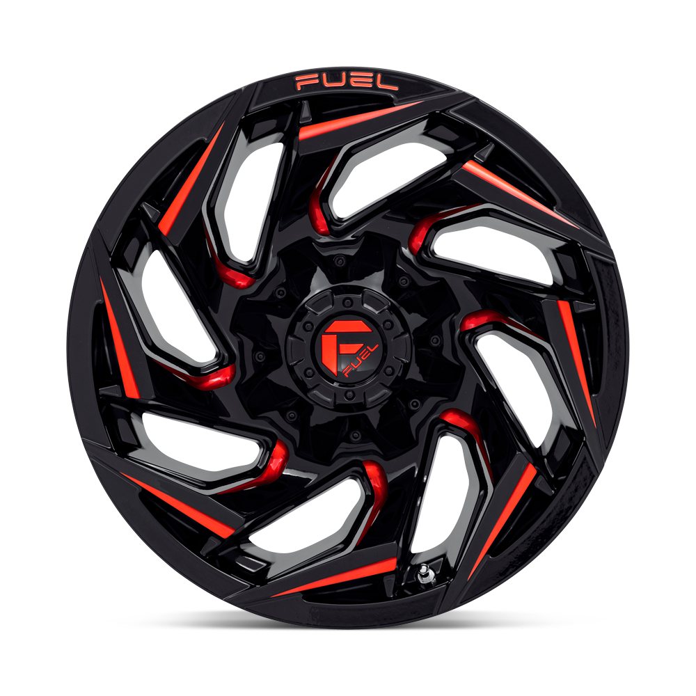 4 Llantas Fuel Reaction D755 Black & Red 17x9" 6x139,7