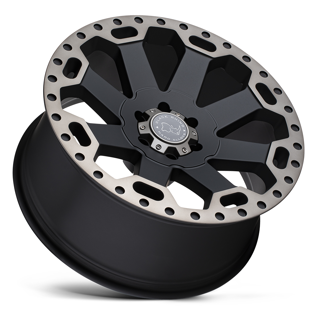 4 Llantas Black Rhino Warlord Matte Black w/ Machine 17x9" 6x135