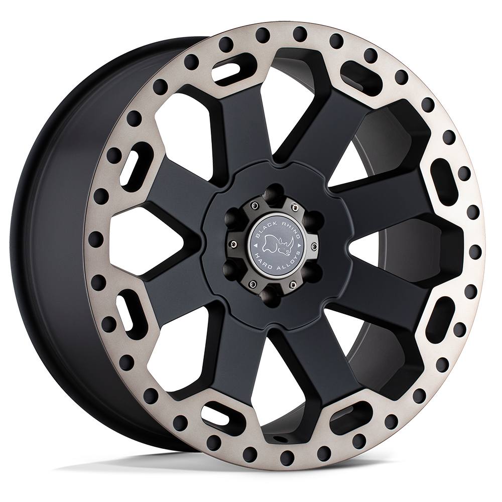 4 Llantas Black Rhino Warlord Matte Black w/ Machine 17x9" 6x135