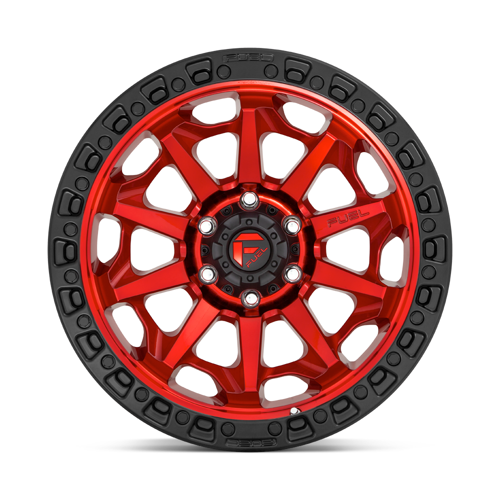 4 Llantas Fuel Covert D695 Candy Red Black Bead Ring 17x9" 6x139,7