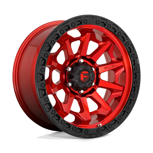 4 Llantas Fuel Covert D695 Candy Red Black Bead Ring 17x9" 6x139,7