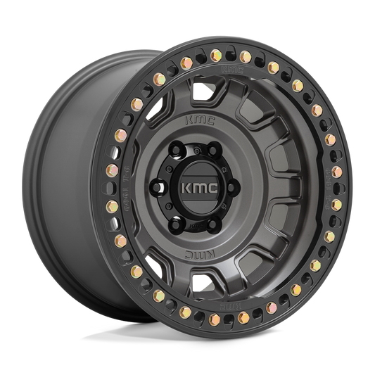 4 Llantas KMC KM236 Tank Beadlock Anthracite 17x9" 5x127