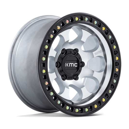4 Llantas KMC KM550 Riot Machined w/ Satin Black Lip 17x8,5" 6x139,7