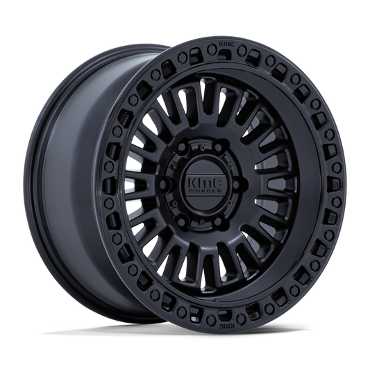 4 Llantas KMC KM554 Aztec Matte Black w/ Gloss Black Lip 17x8,5" 6x139,7