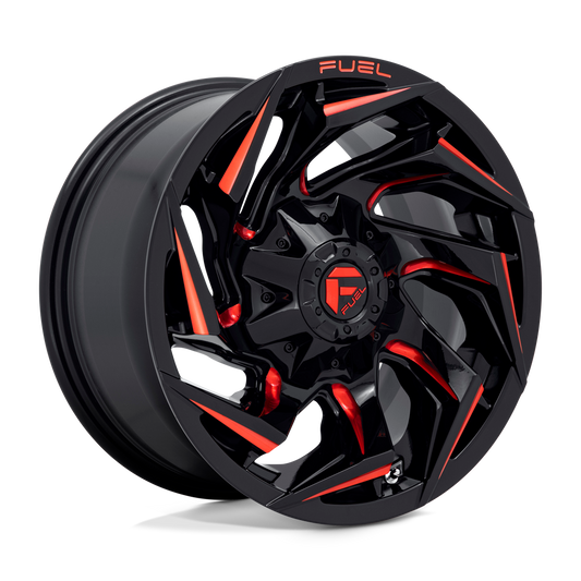 4 Llantas Fuel Reaction D755 Black & Red 20x9" 6x139,7